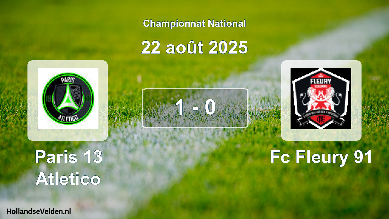 Gespeelde wedstrijd: Paris 13 Atletico - Fc Fleury 91 1 - 0 (22 août 2025)