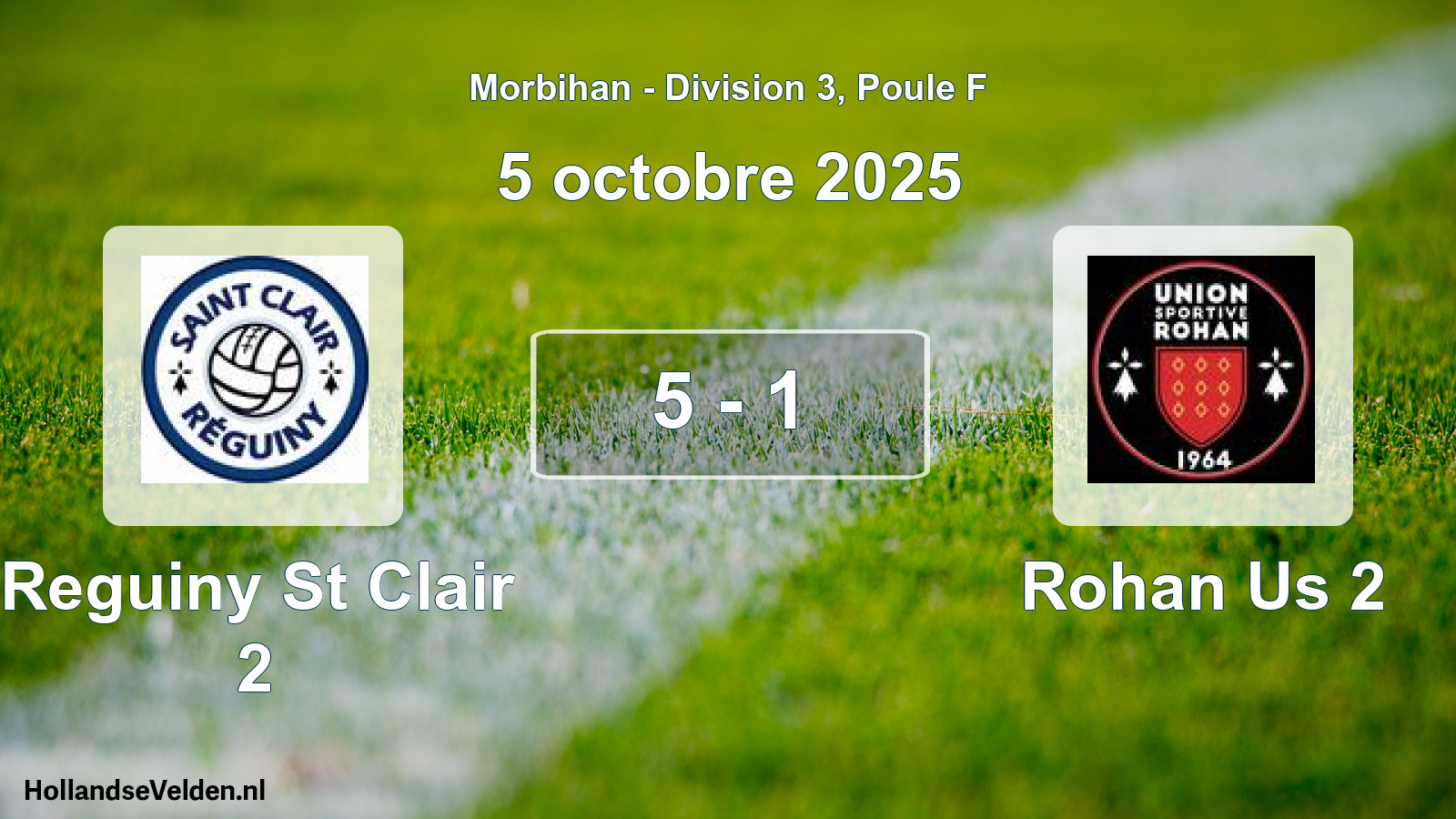 Total number of matches played: Reguiny St Clair 2 - Rohan Us 2 5 - 1 (5 October 2025)