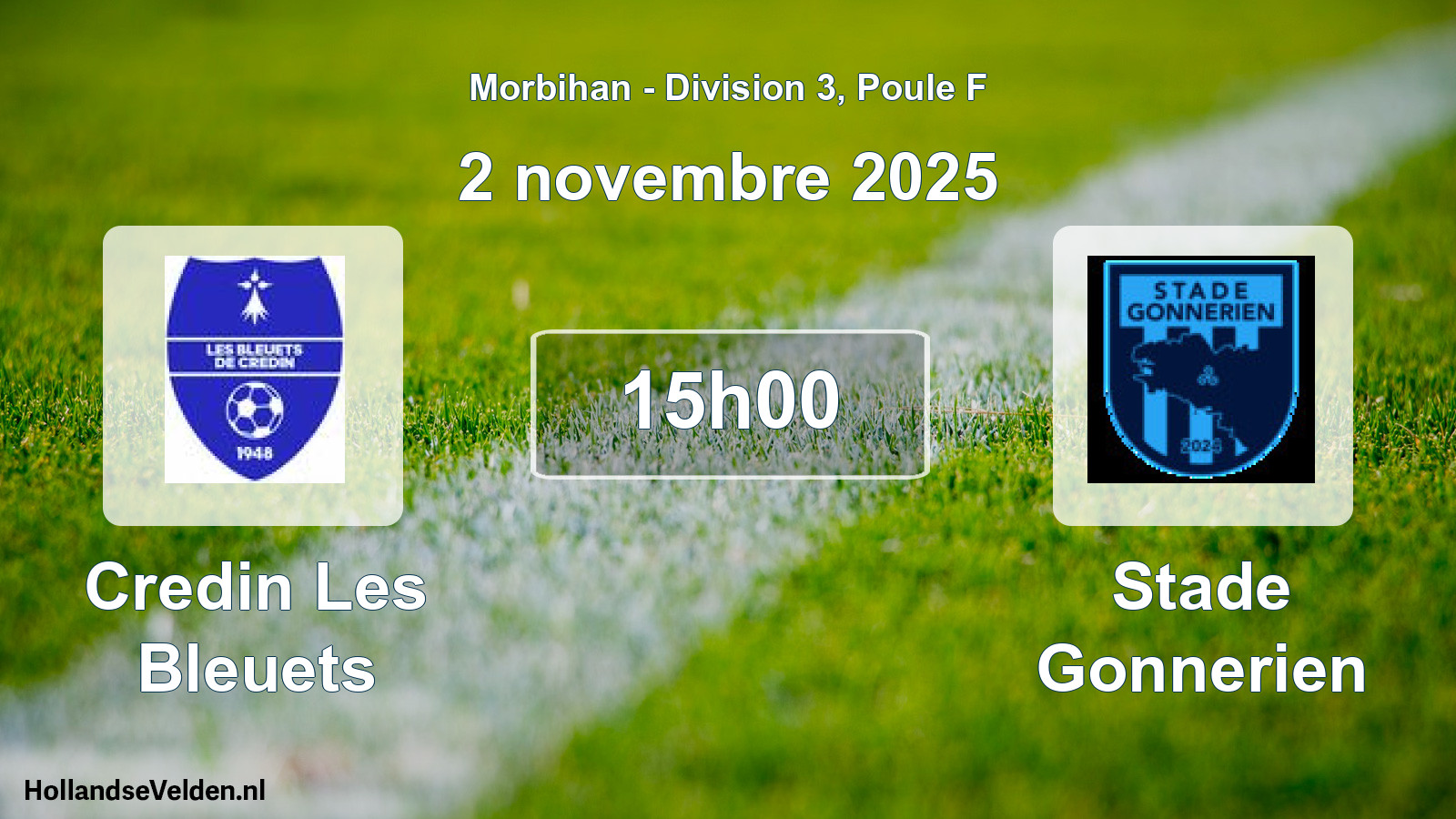 Geplande wedstrijd: Credin Les Bleuets - Stade Gonnerien (2 novembre 2025)