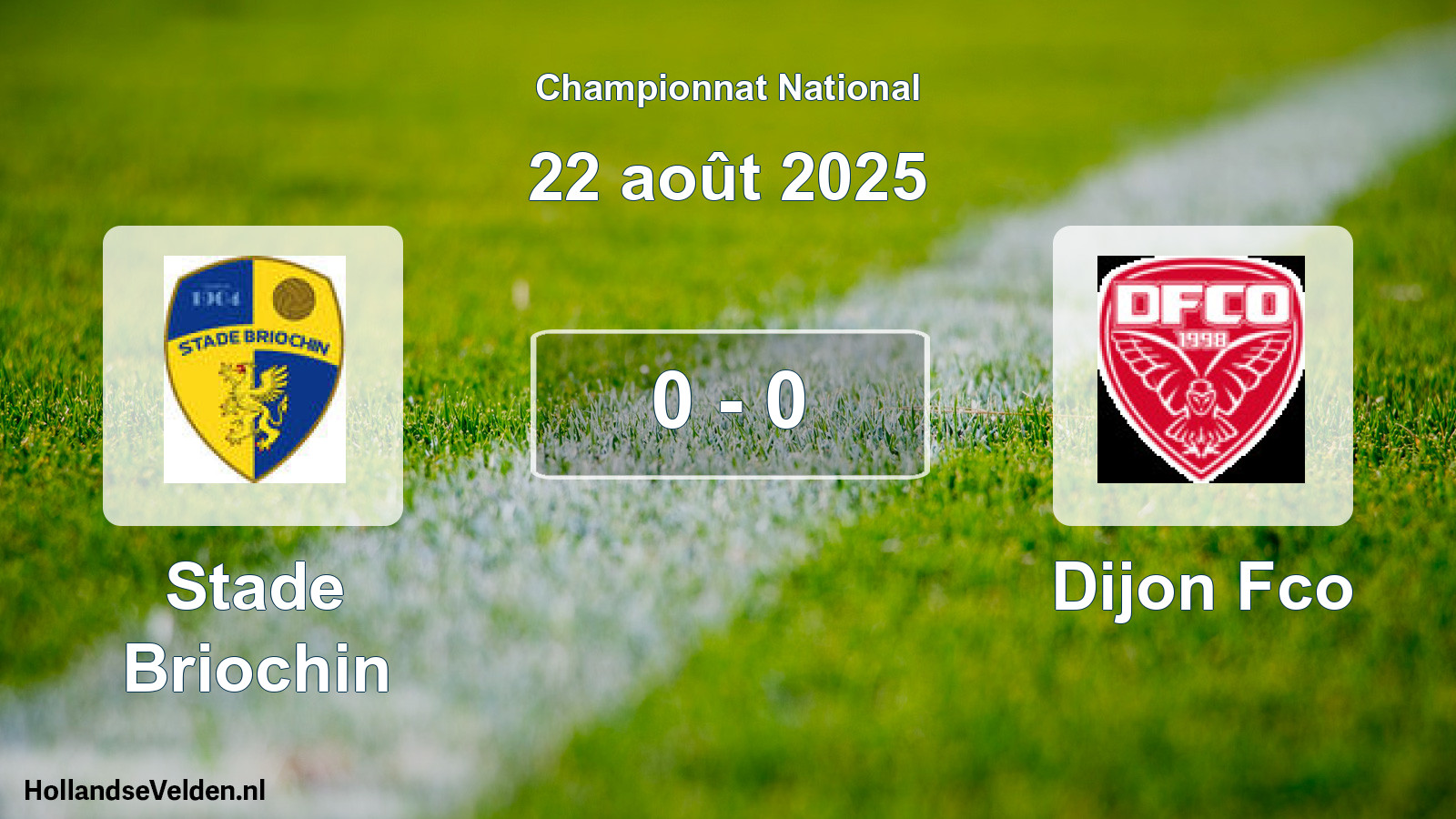 Gespeelde wedstrijd: Stade Briochin - Dijon Fco 0 - 0 (22 augustus 2025)