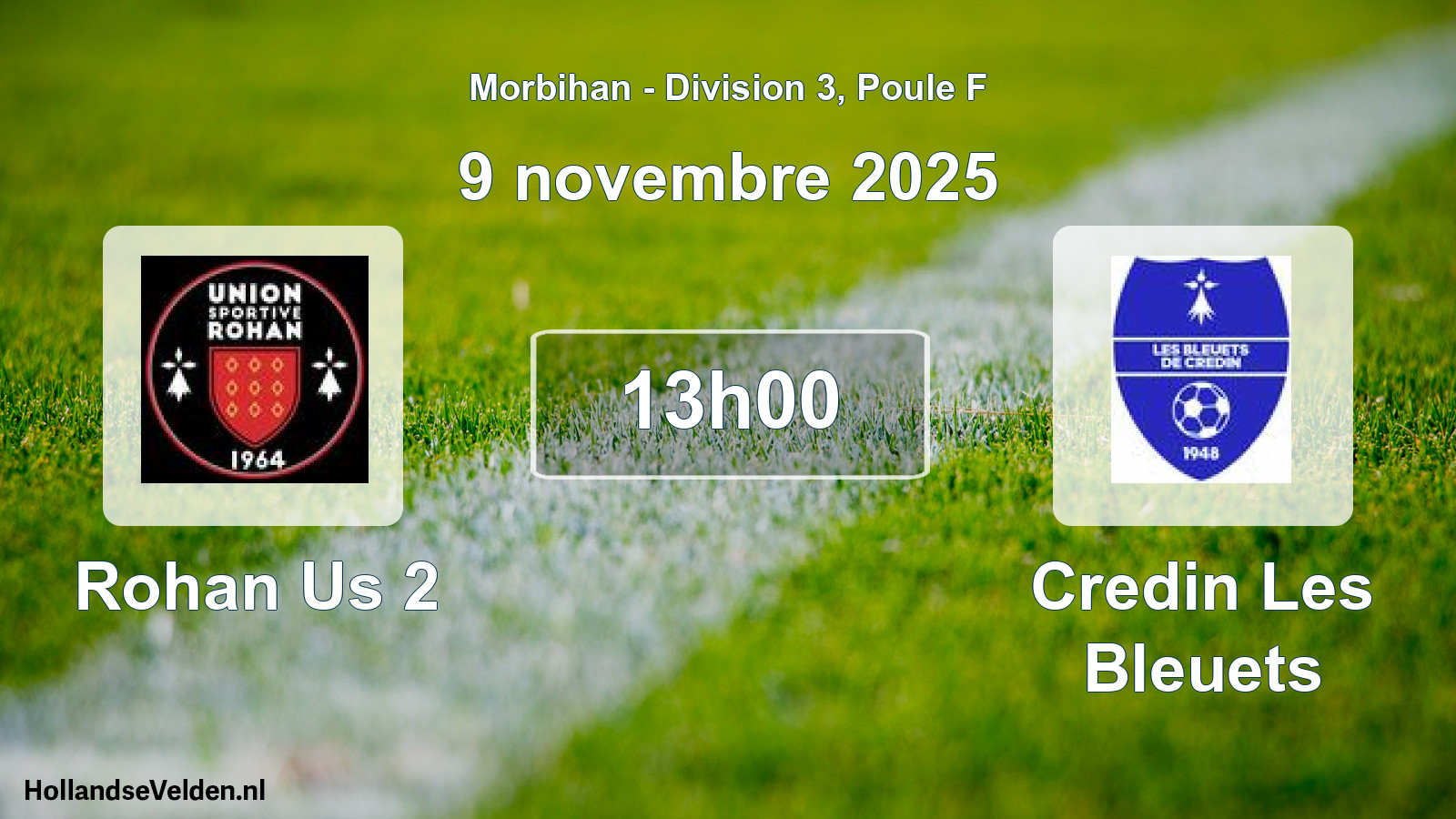 Scheduled Match: Rohan Us 2 - Credin Les Bleuets (9 November 2025)