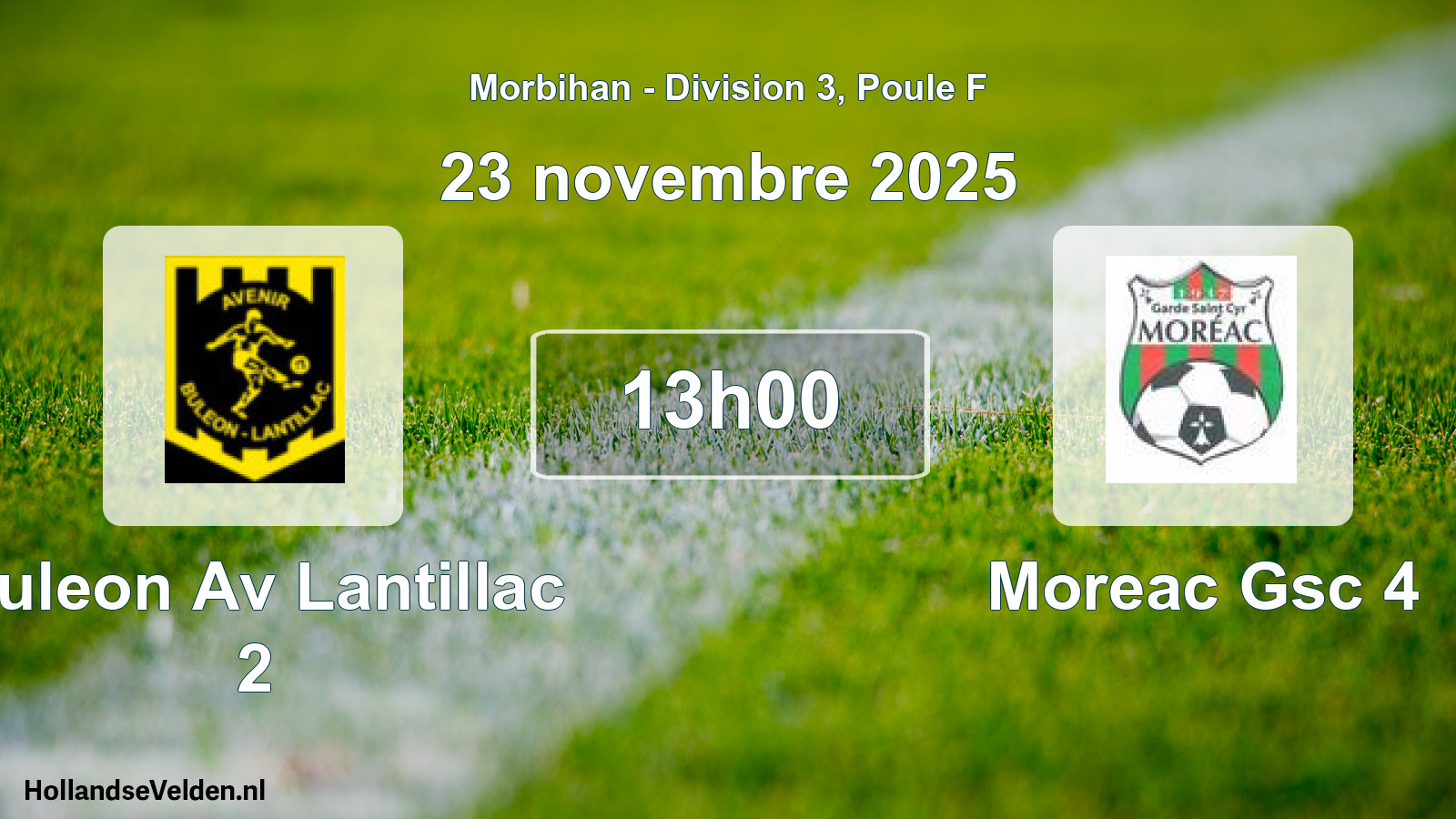 Geplande wedstrijd: Buleon Av Lantillac 2 - Moreac Gsc 4 (23 november 2025)