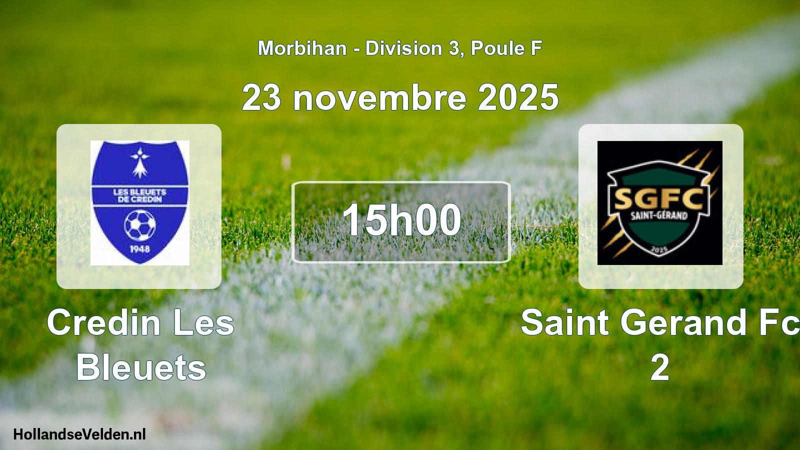 Scheduled Match: Credin Les Bleuets - Saint Gerand Fc 2 (23 November 2025)