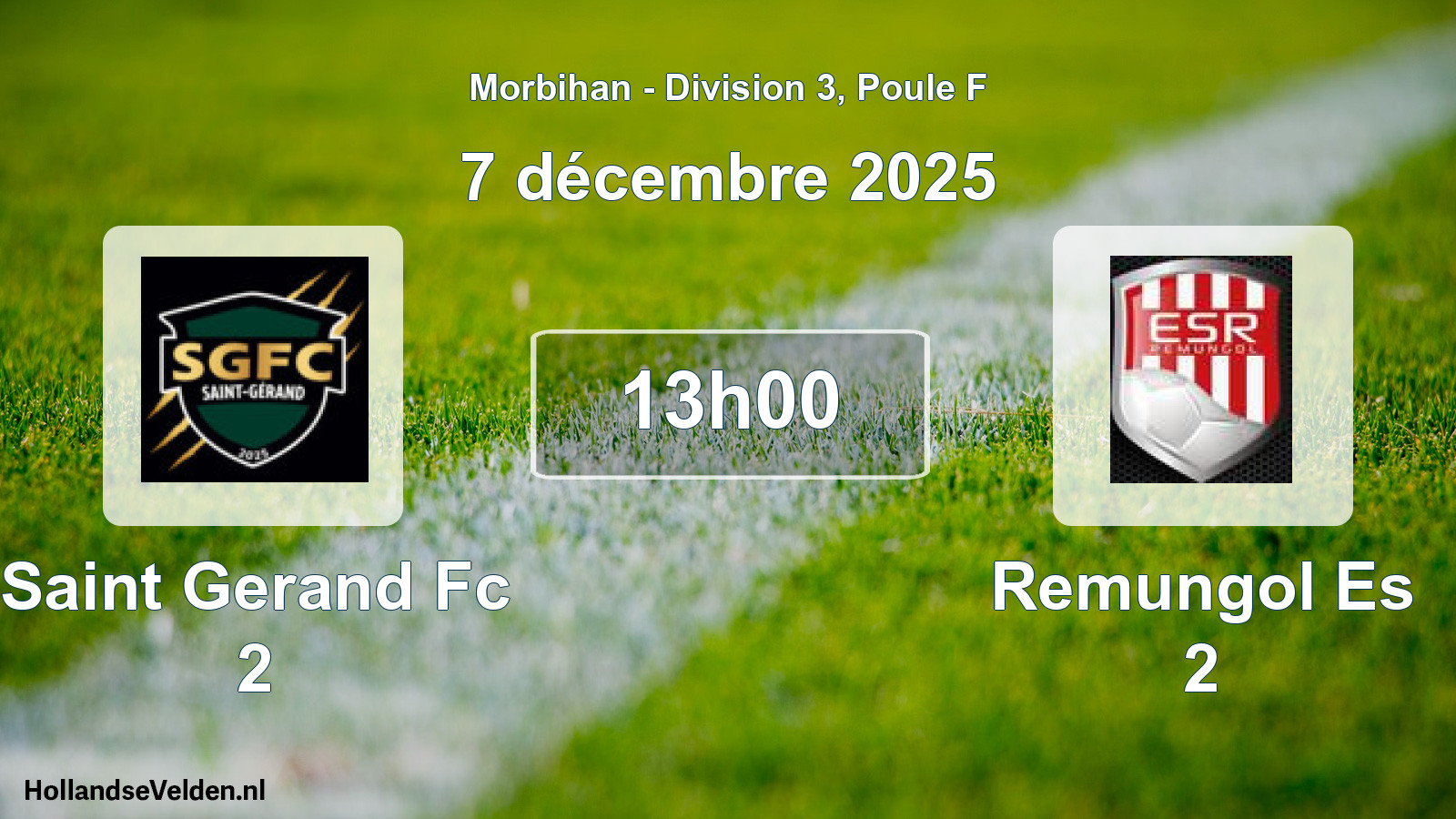 Geplande wedstrijd: Saint Gerand Fc 2 - Remungol Es 2 (7 décembre 2025)