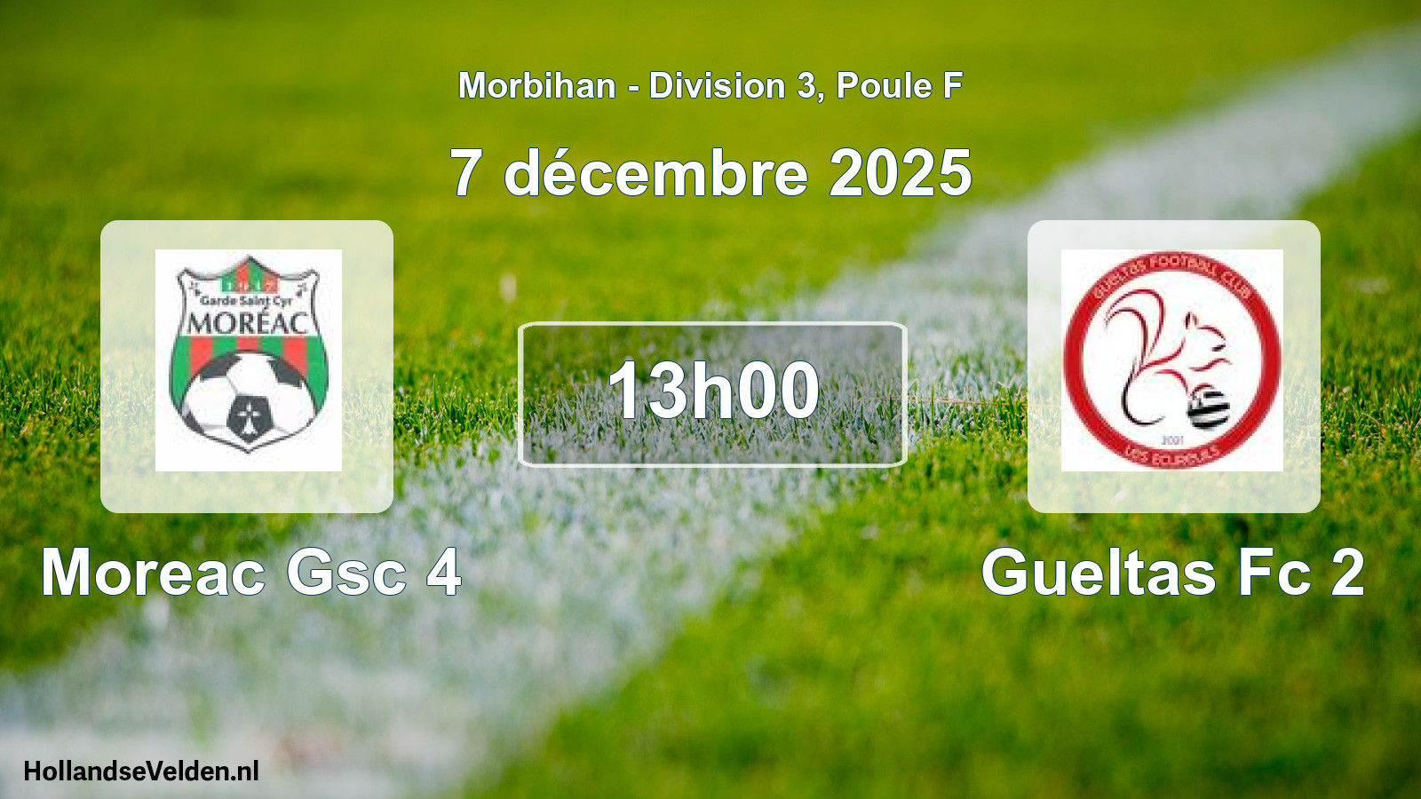 Scheduled Match: Moreac Gsc 4 - Gueltas Fc 2 (7 December 2025)