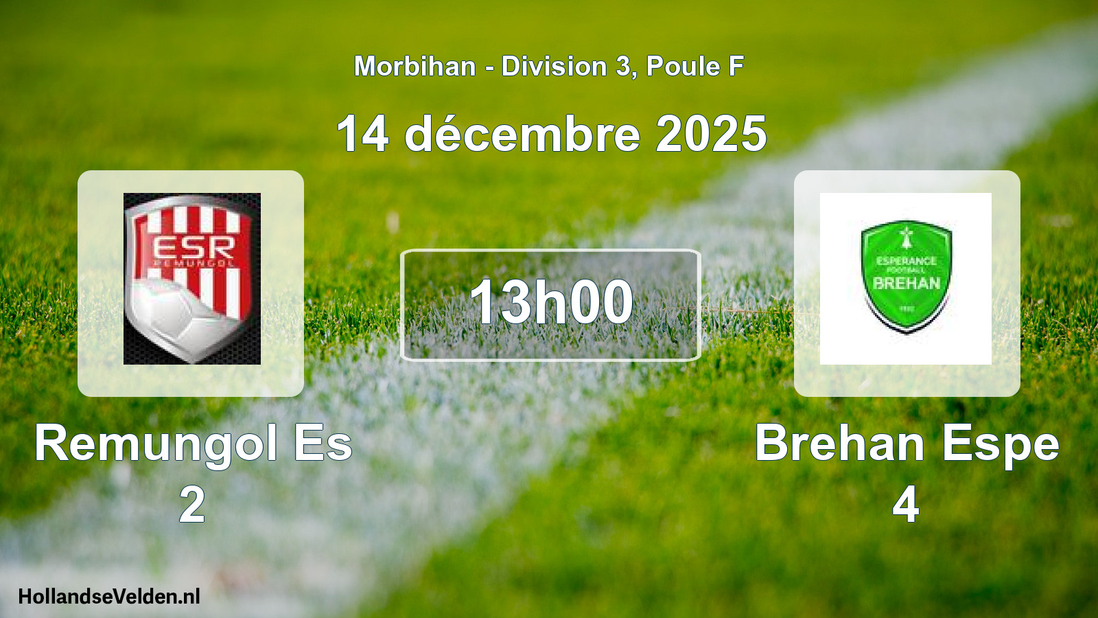 Scheduled Match: Remungol Es 2 - Brehan Espe 4 (14 December 2025)