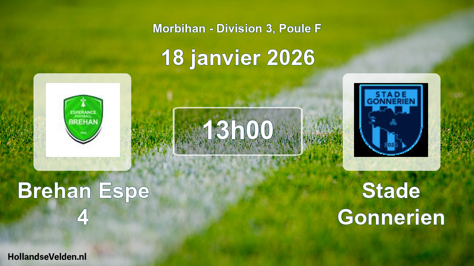 Geplande wedstrijd: Brehan Espe 4 - Stade Gonnerien (18 janvier 2026)