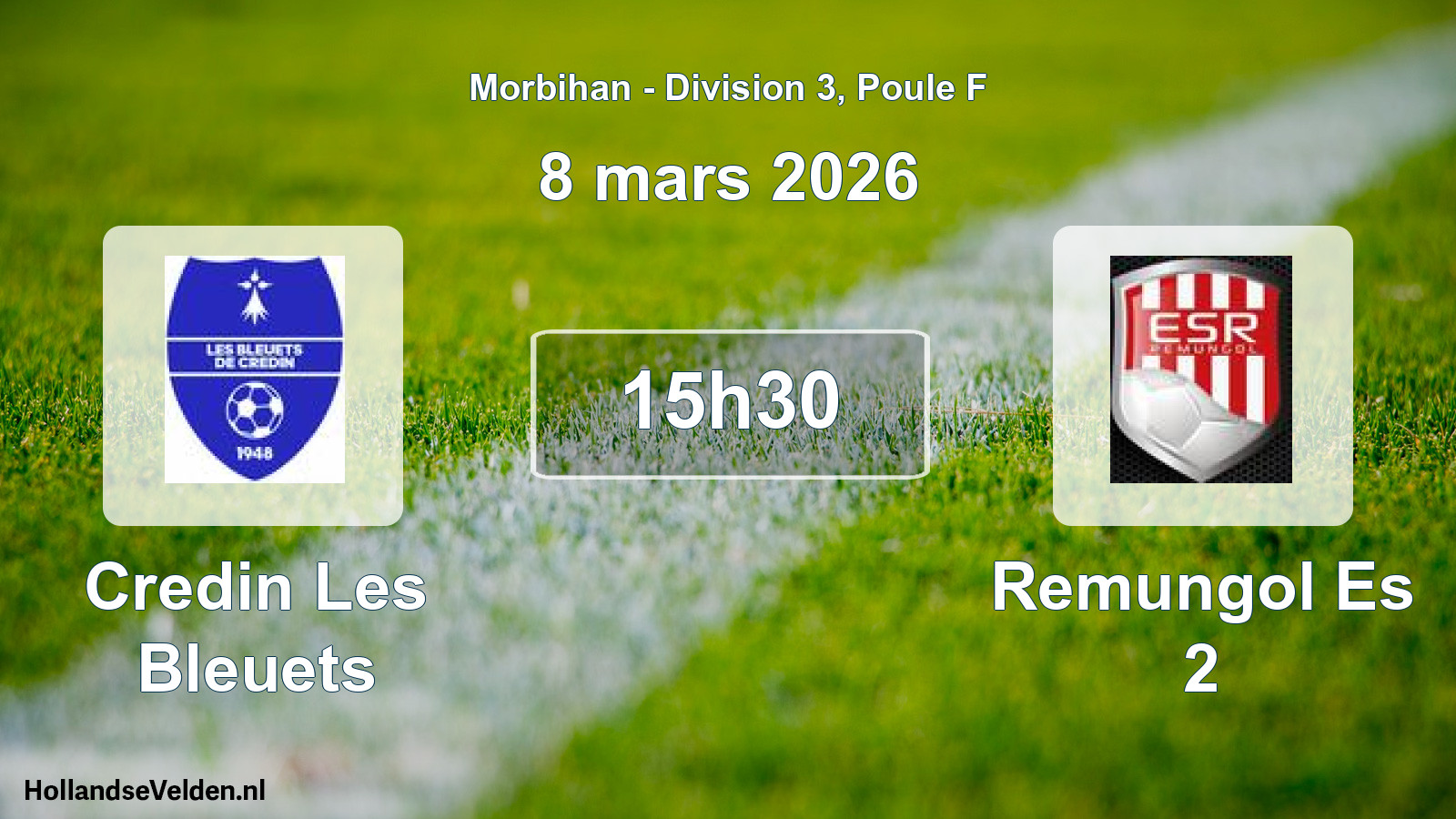 Geplande wedstrijd: Credin Les Bleuets - Remungol Es 2 (8 mars 2026)