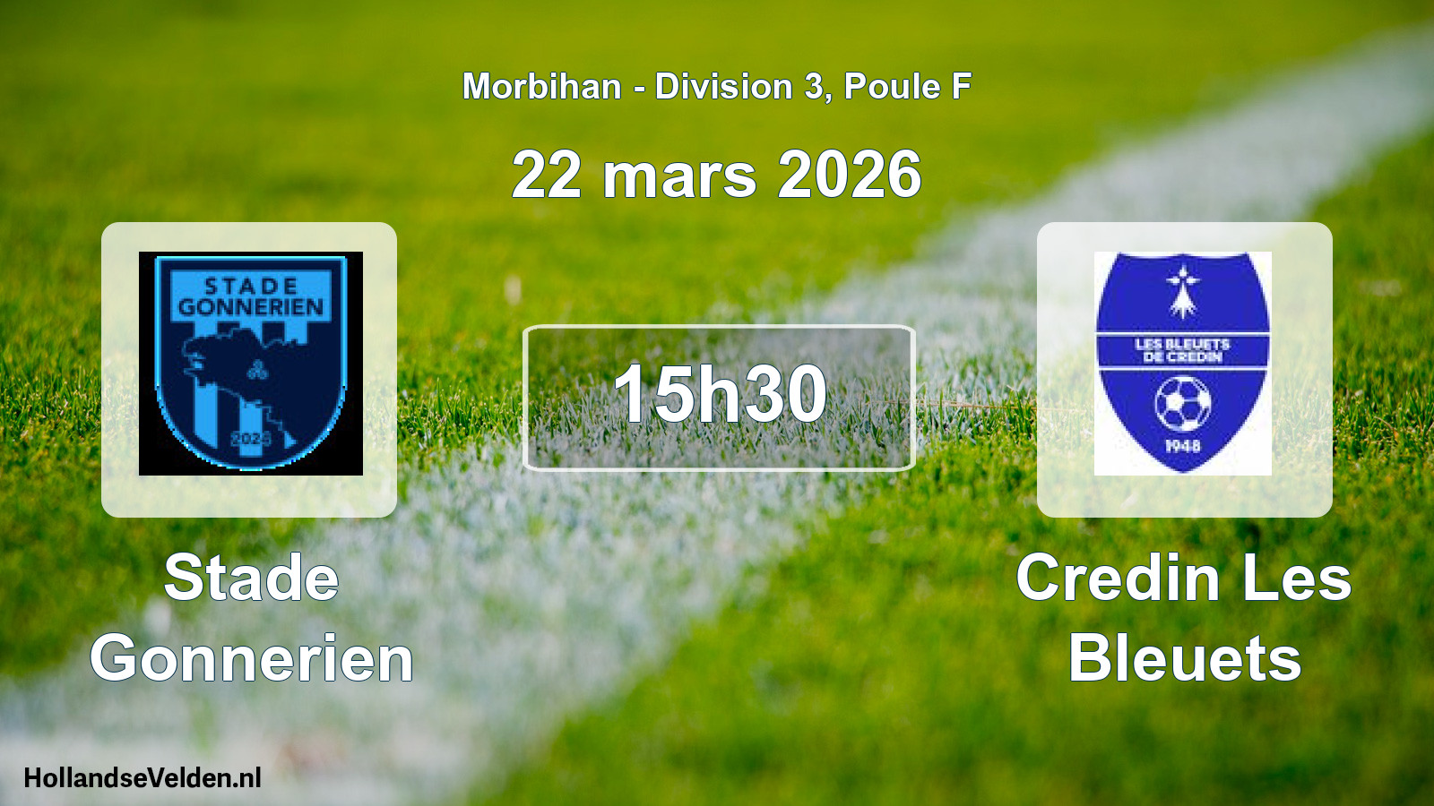 Geplande wedstrijd: Stade Gonnerien - Credin Les Bleuets (22 mars 2026)