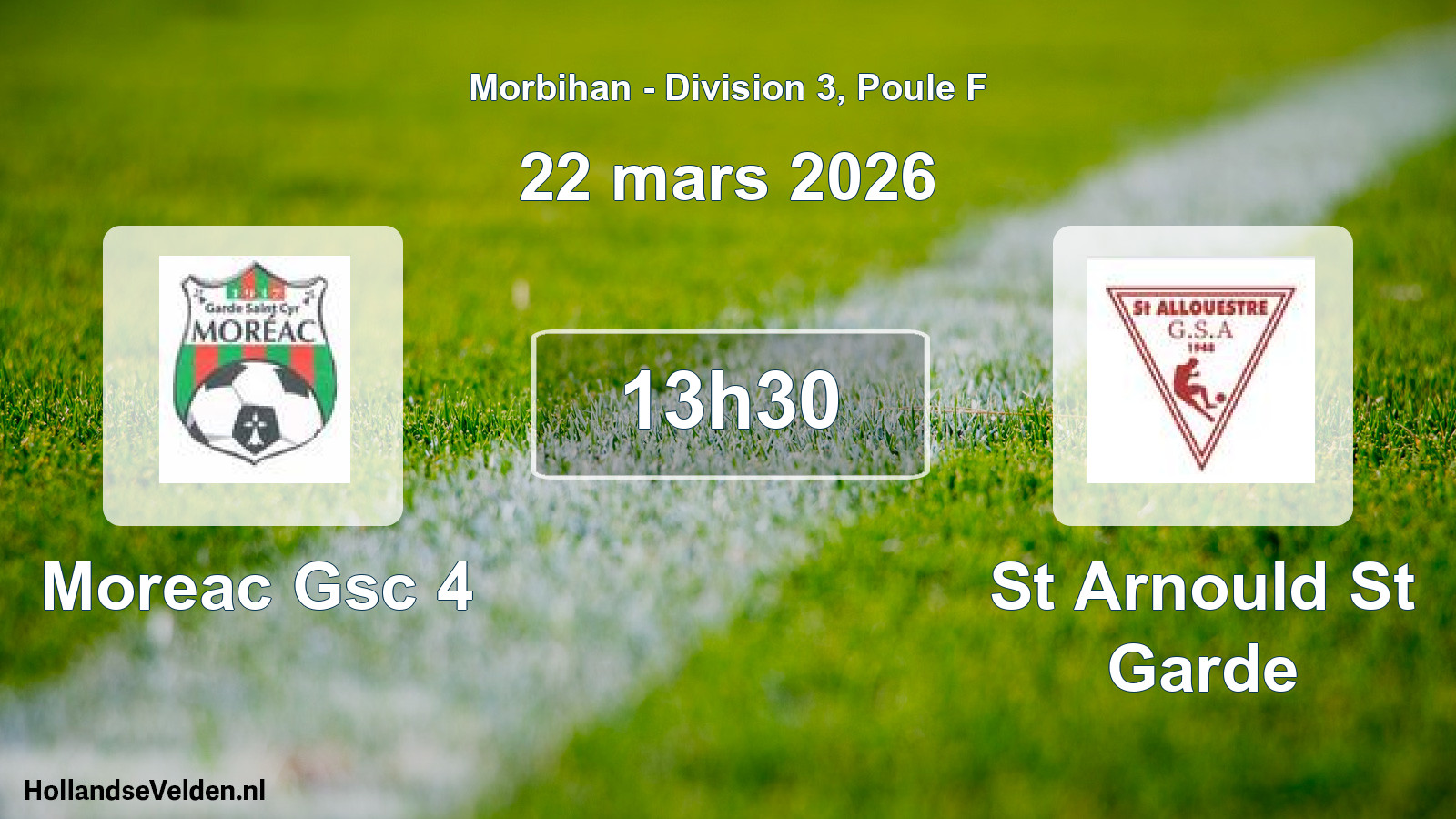 Scheduled Match: Moreac Gsc 4 - St Arnould St Garde (22 March 2026)