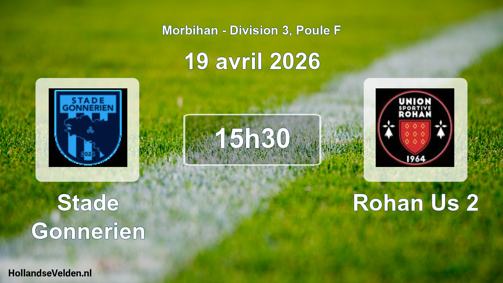 Geplande wedstrijd: Stade Gonnerien - Rohan Us 2 (19 april 2026)