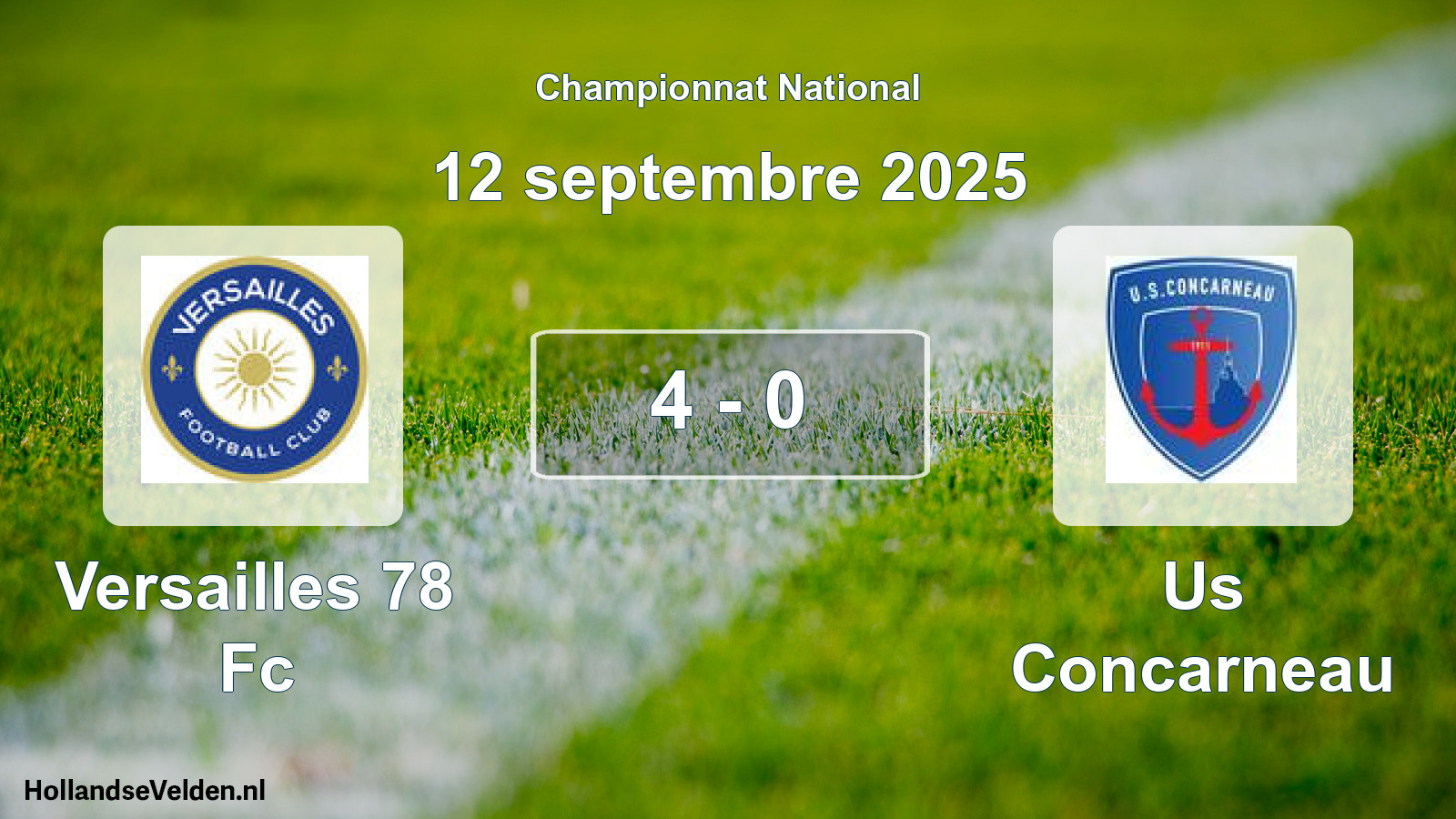 Gespeelde wedstrijd: Versailles 78 Fc - Us Concarneau 4 - 0 (12 septembre 2025)