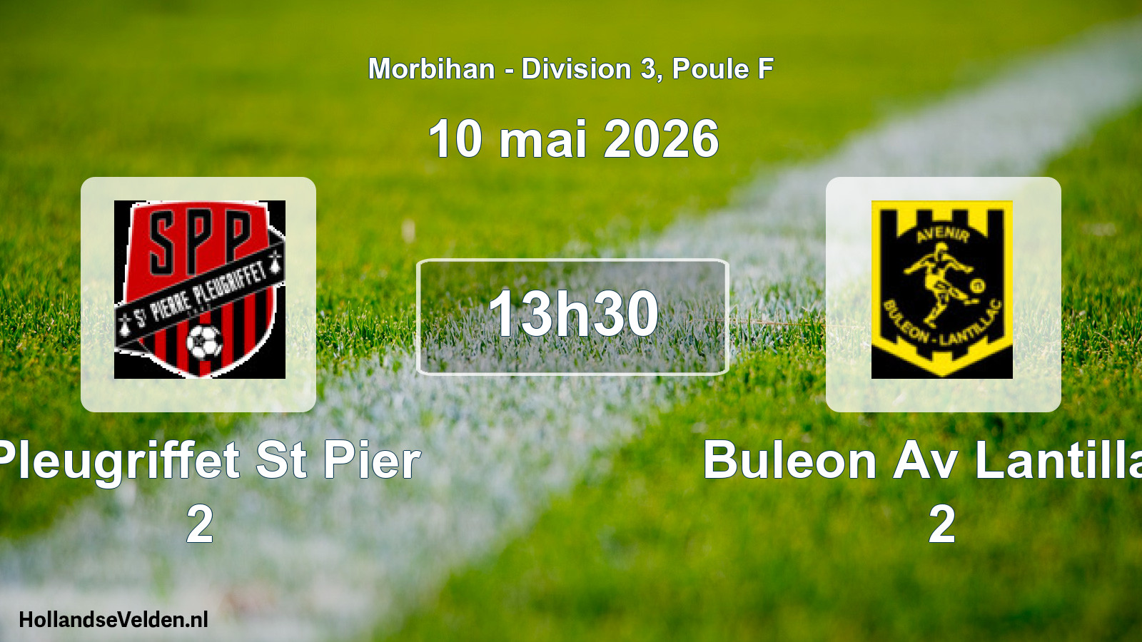 Geplande wedstrijd: Pleugriffet St Pier 2 - Buleon Av Lantillac 2 (10 mei 2026)