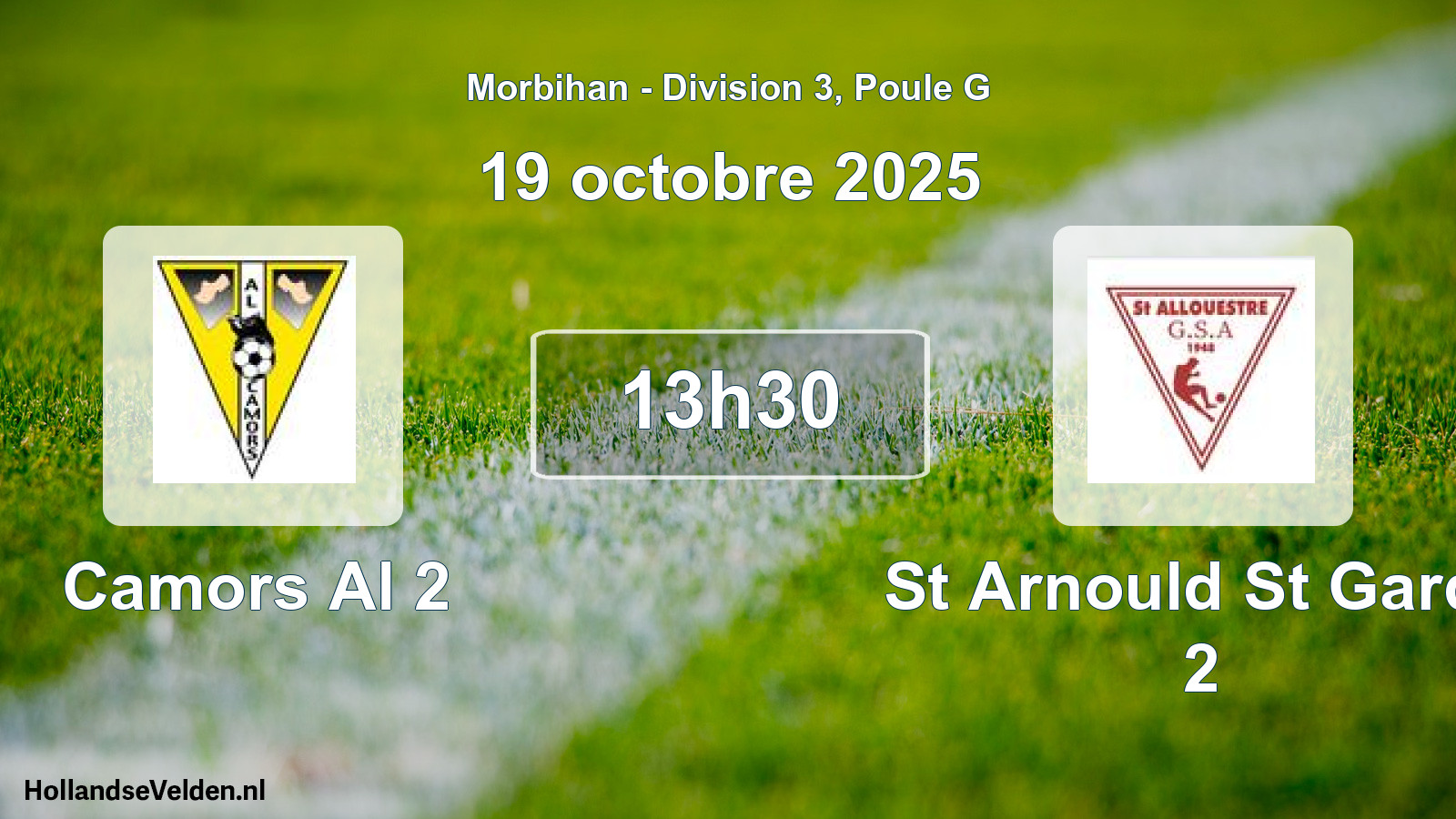 Geplande wedstrijd: Camors Al 2 - St Arnould St Garde 2 (19 octobre 2025)