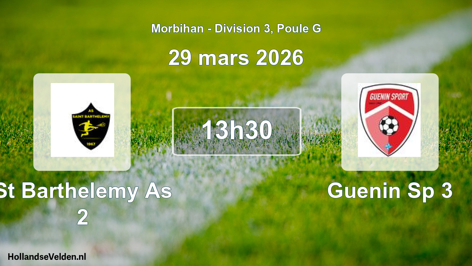 Geplande wedstrijd: St Barthelemy As 2 - Guenin Sp 3 (29 mars 2026)