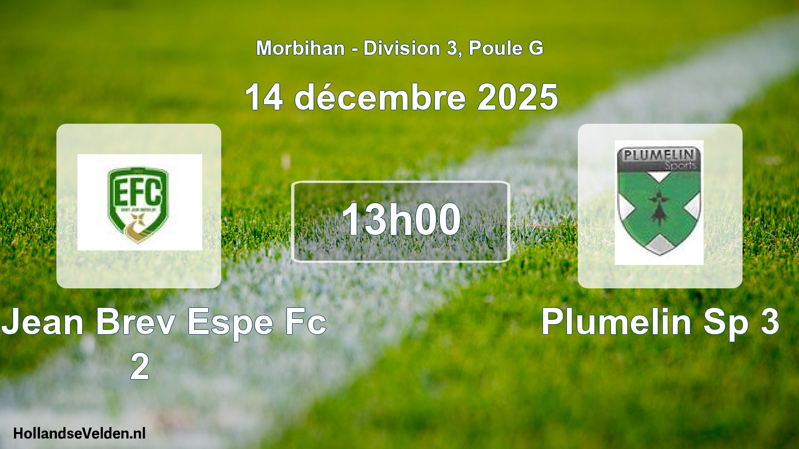 Scheduled Match: St Jean Brev Espe Fc 2 - Plumelin Sp 3 (14 December 2025)