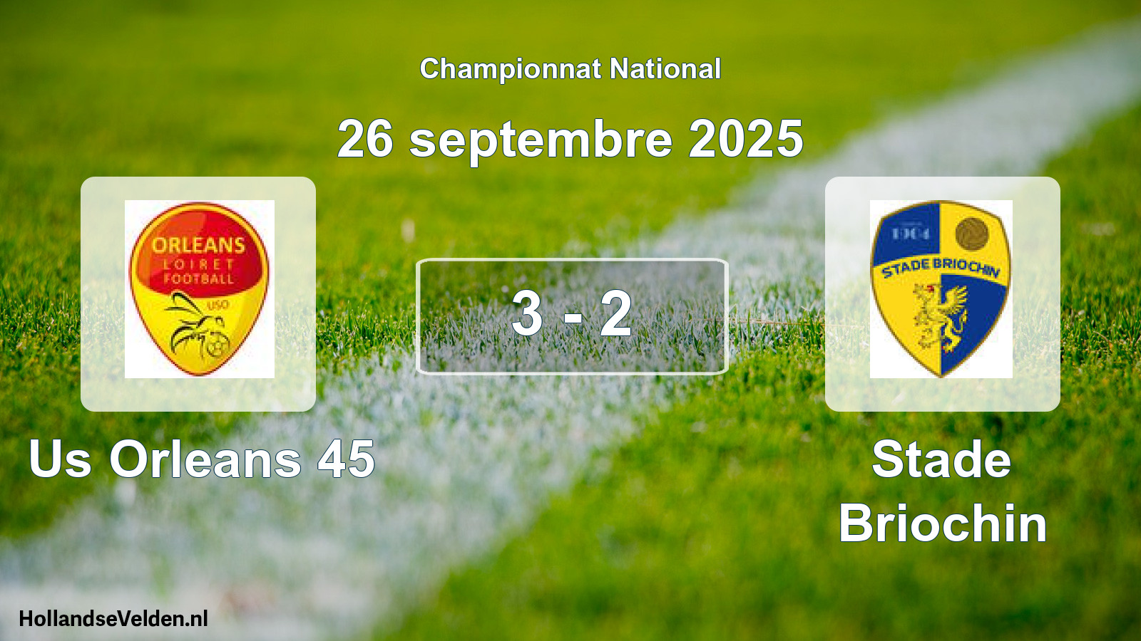 Gespeelde wedstrijd: Us Orleans 45 - Stade Briochin 3 - 2 (26 september 2025)