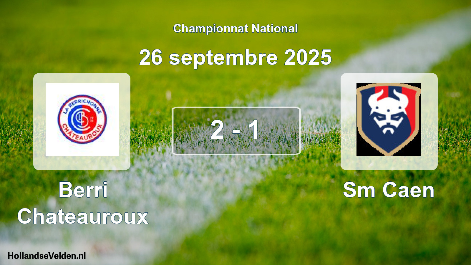 Gespeelde wedstrijd: Berri Chateauroux - Sm Caen 2 - 1 (26 september 2025)