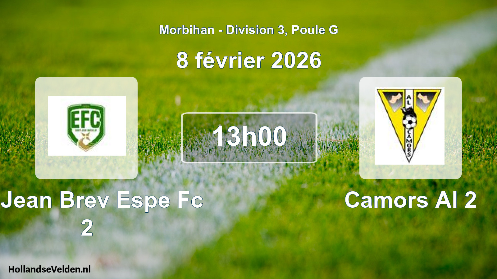 Geplande wedstrijd: St Jean Brev Espe Fc 2 - Camors Al 2 (8 février 2026)