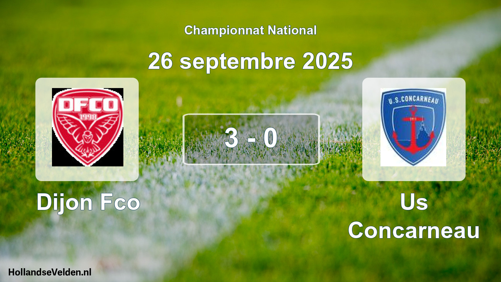 Total number of matches played: Dijon Fco - Us Concarneau 3 - 0 (26 September 2025)