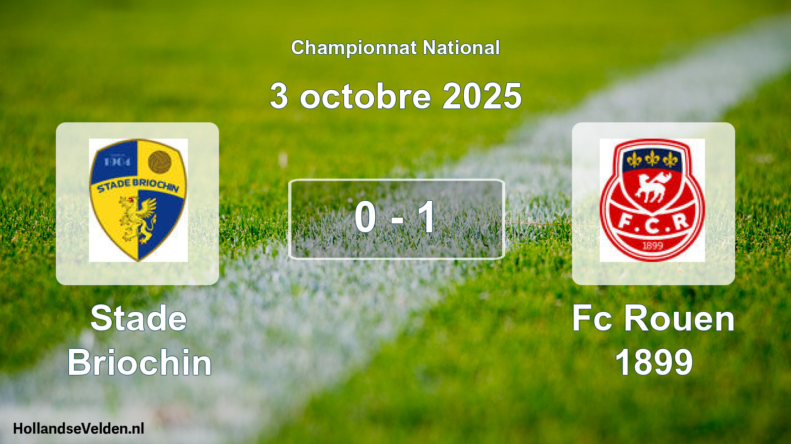 Gespeelde wedstrijd: Stade Briochin - Fc Rouen 1899 0 - 1 (3 octobre 2025)