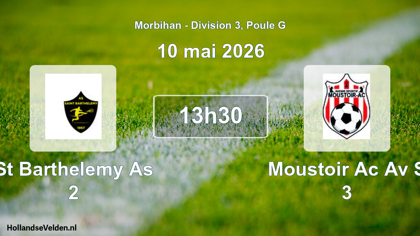 Geplande wedstrijd: St Barthelemy As 2 - Moustoir Ac Av S 3 (10 mei 2026)