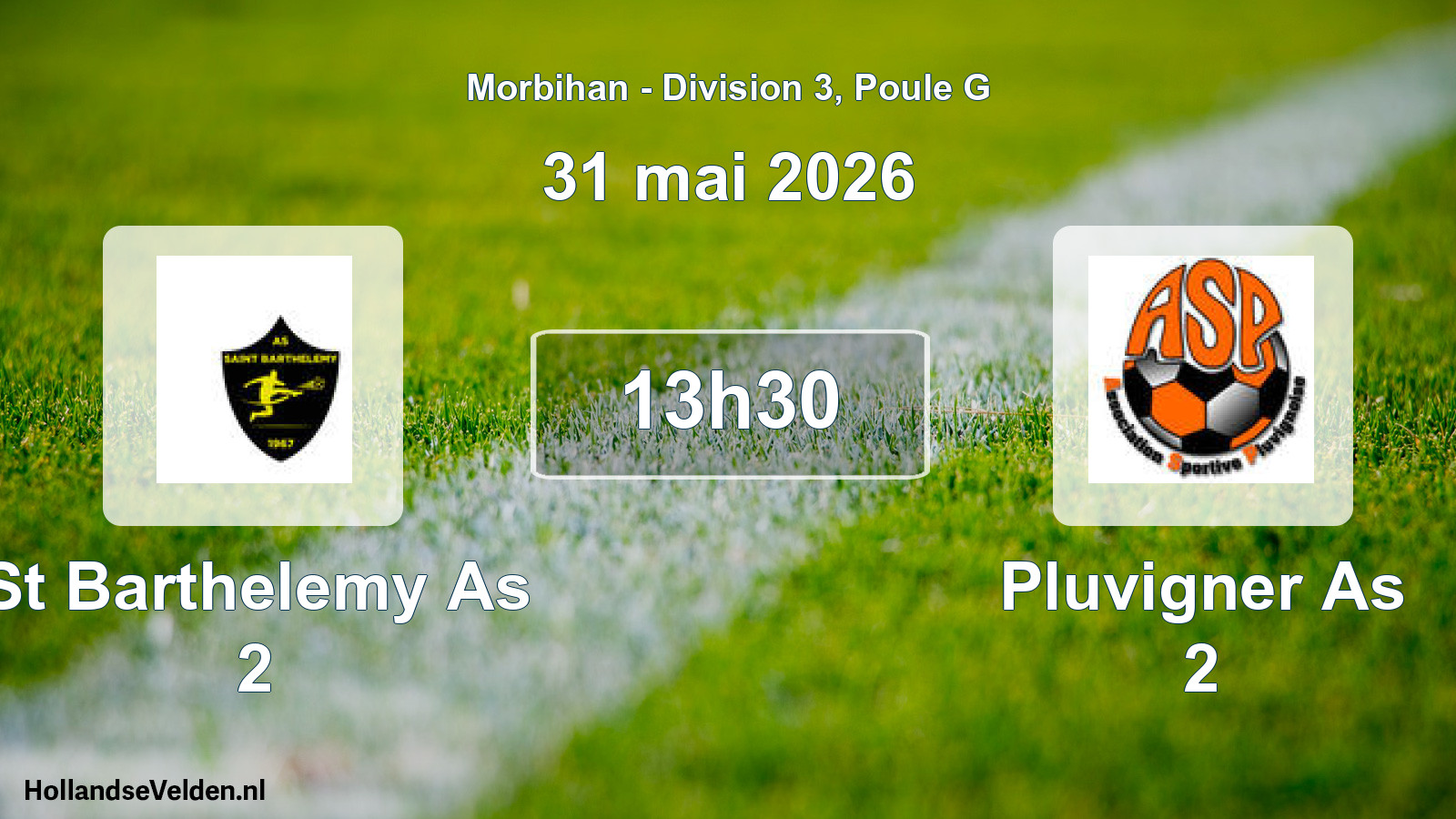 Geplande wedstrijd: St Barthelemy As 2 - Pluvigner As 2 (31 mai 2026)