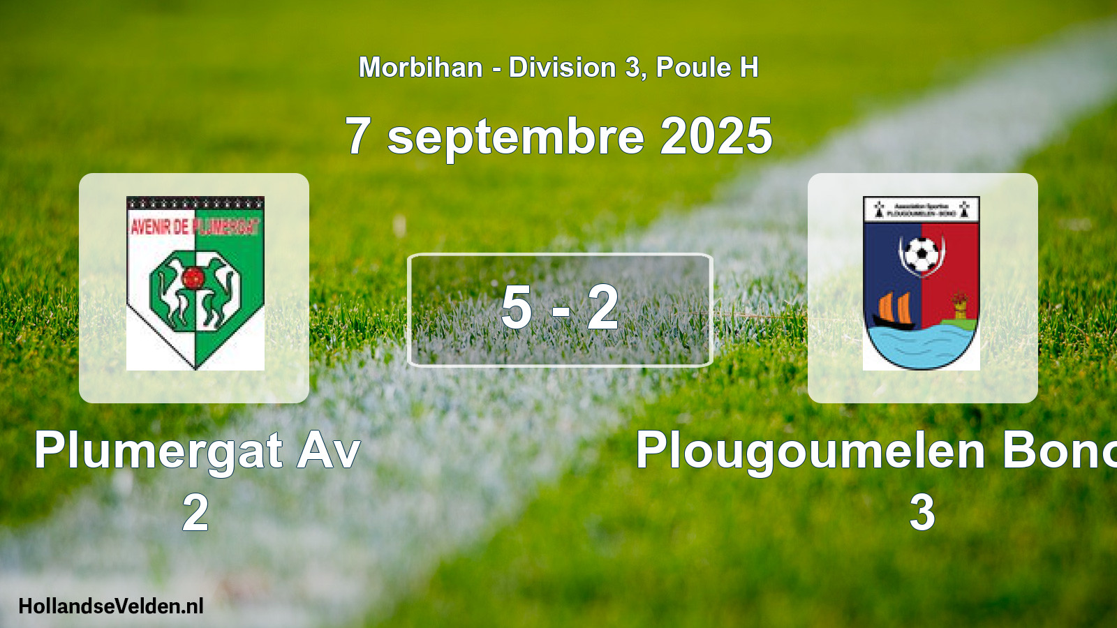 Gespeelde wedstrijd: Plumergat Av 2 - Plougoumelen Bono As 3 5 - 2 (7 septembre 2025)