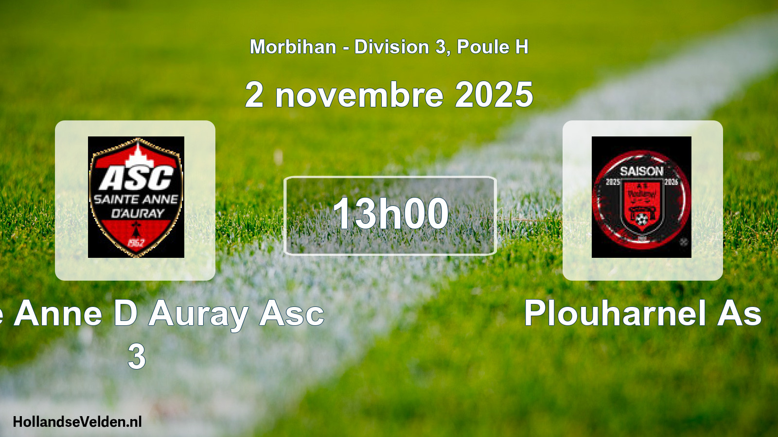 Geplande wedstrijd: Ste Anne D Auray Asc 3 - Plouharnel As (2 novembre 2025)