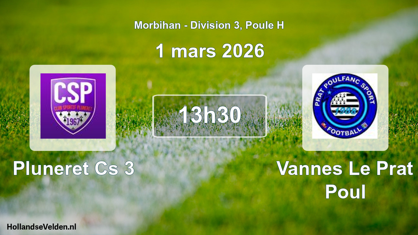 Scheduled Match: Pluneret Cs 3 - Vannes Le Prat Poul (1 March 2026)
