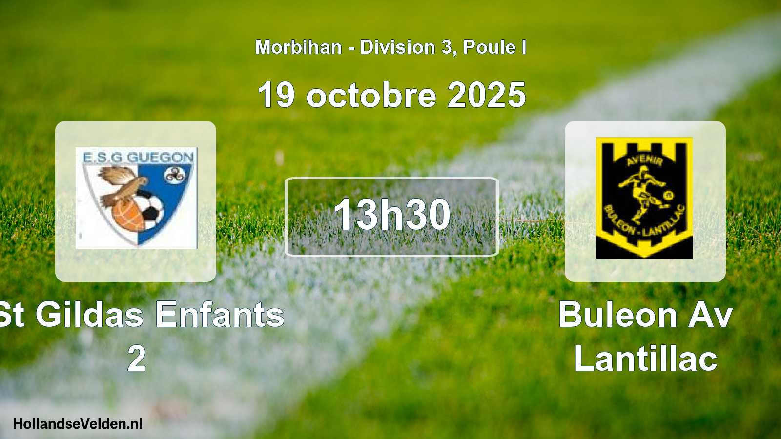 Geplande wedstrijd: St Gildas Enfants 2 - Buleon Av Lantillac (19 oktober 2025)