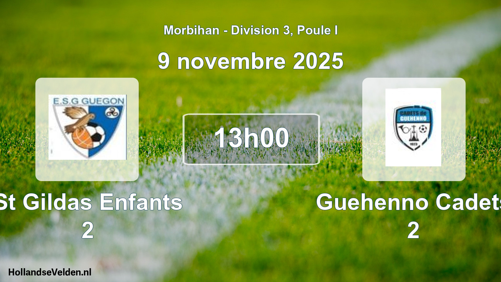 Scheduled Match: St Gildas Enfants 2 - Guehenno Cadets 2 (9 November 2025)