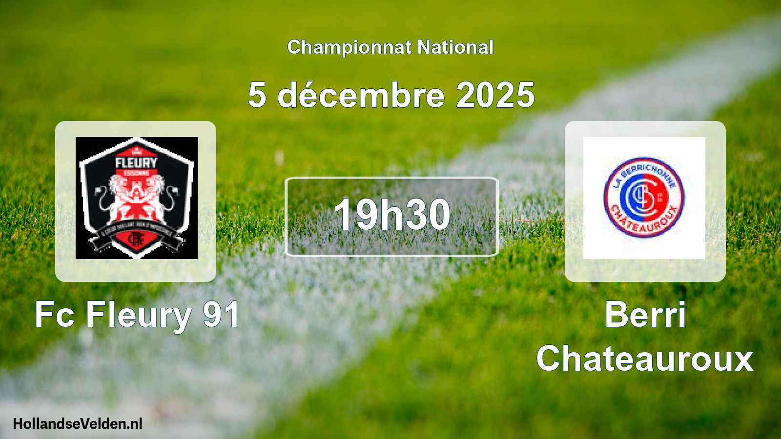 Geplande wedstrijd: Fc Fleury 91 - Berri Chateauroux (5 décembre 2025)