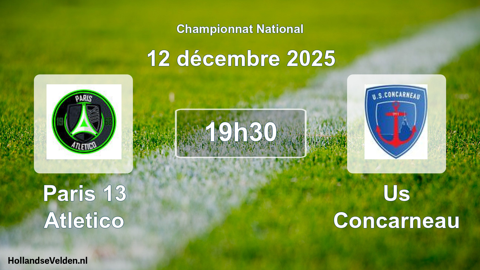 Geplande wedstrijd: Paris 13 Atletico - Us Concarneau (12 december 2025)