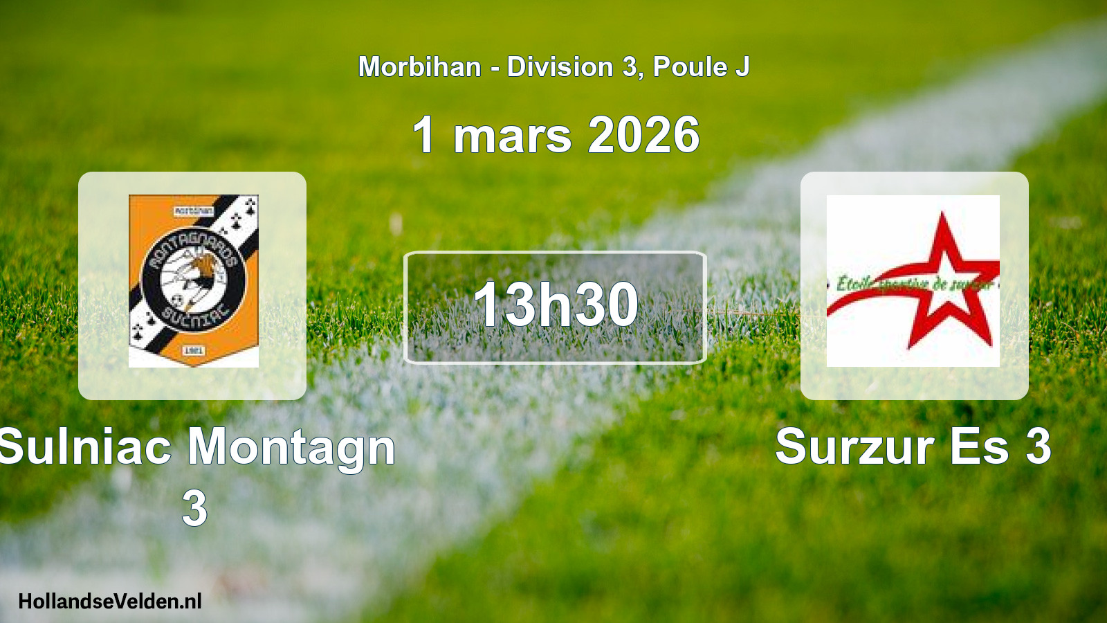 Geplande wedstrijd: Sulniac Montagn 3 - Surzur Es 3 (1 maart 2026)
