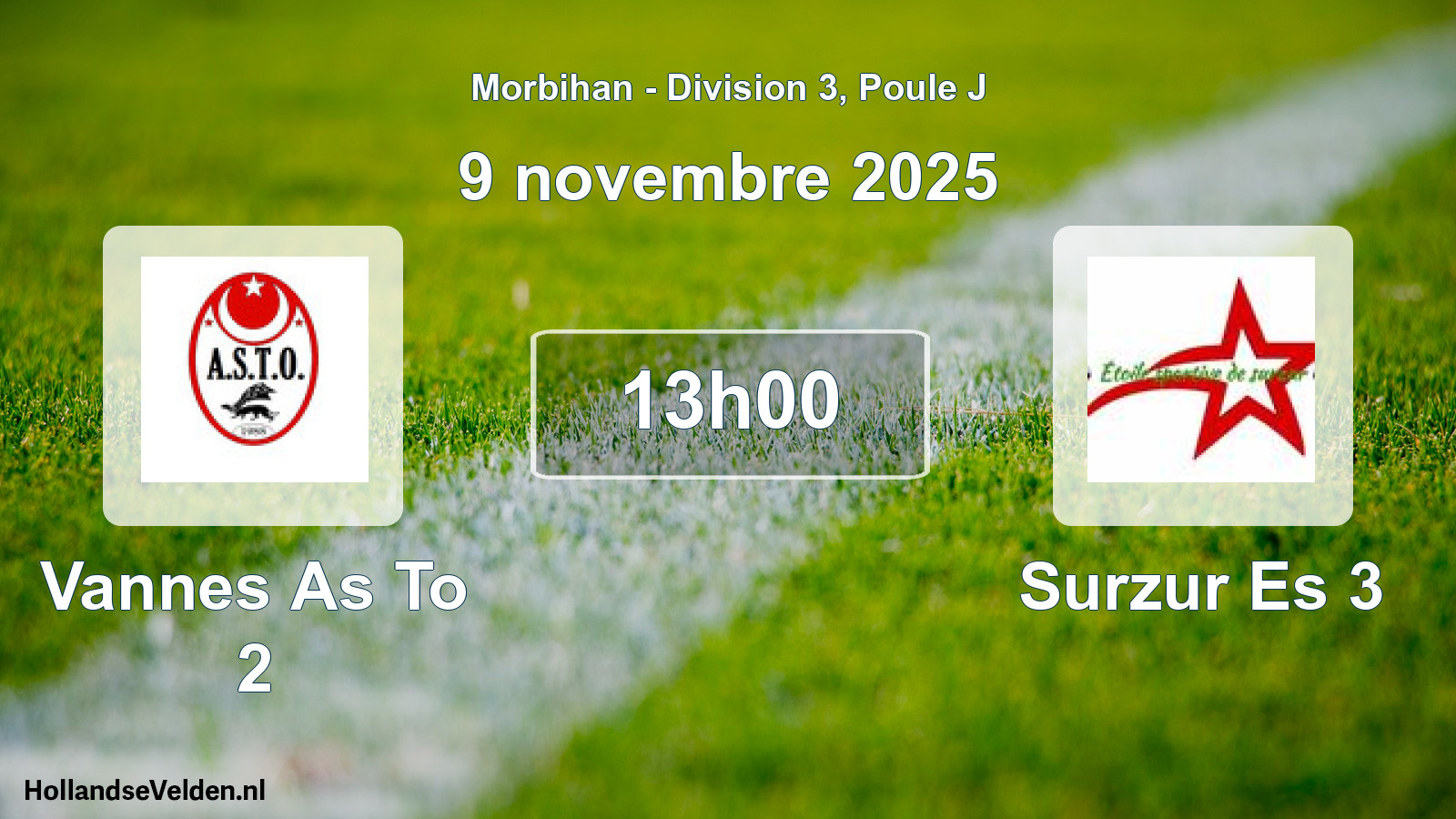 Geplande wedstrijd: Vannes As To 2 - Surzur Es 3 (9 november 2025)