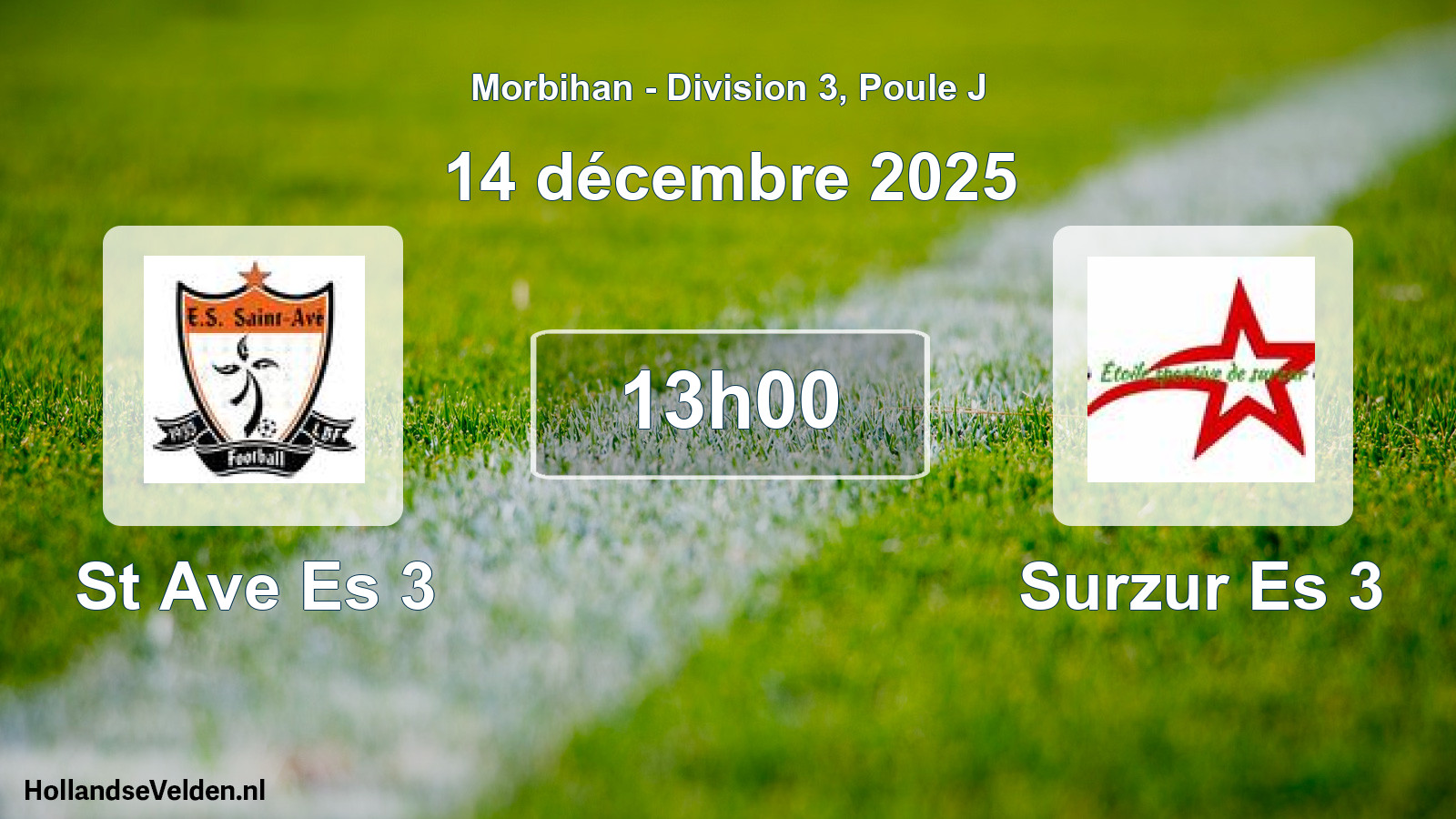 Geplande wedstrijd: St Ave Es 3 - Surzur Es 3 (14 december 2025)