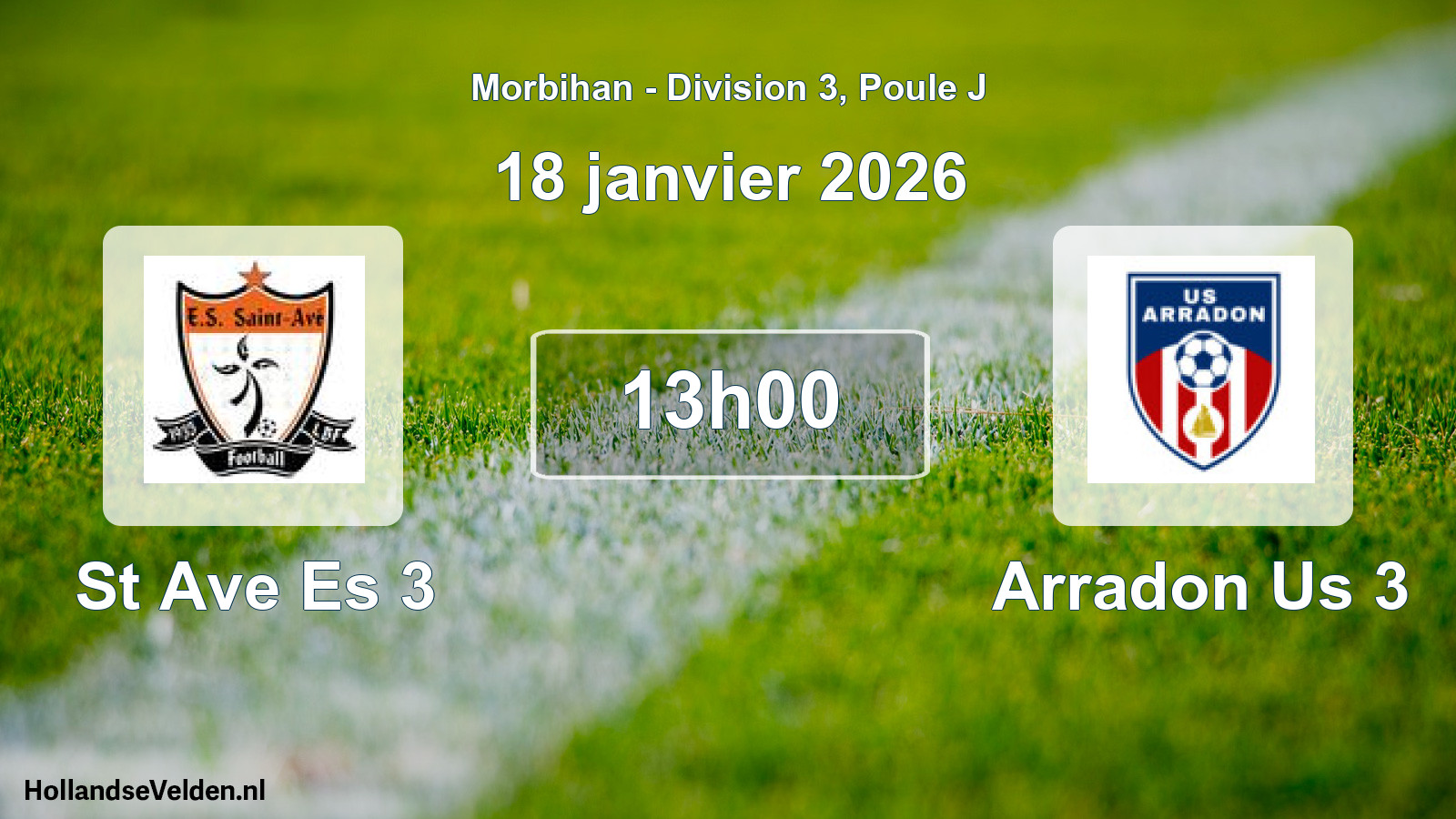 Geplande wedstrijd: St Ave Es 3 - Arradon Us 3 (18 janvier 2026)