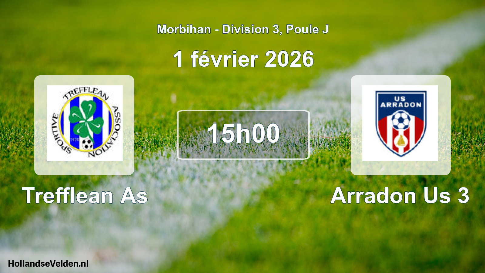 Geplande wedstrijd: Trefflean As - Arradon Us 3 (1 février 2026)