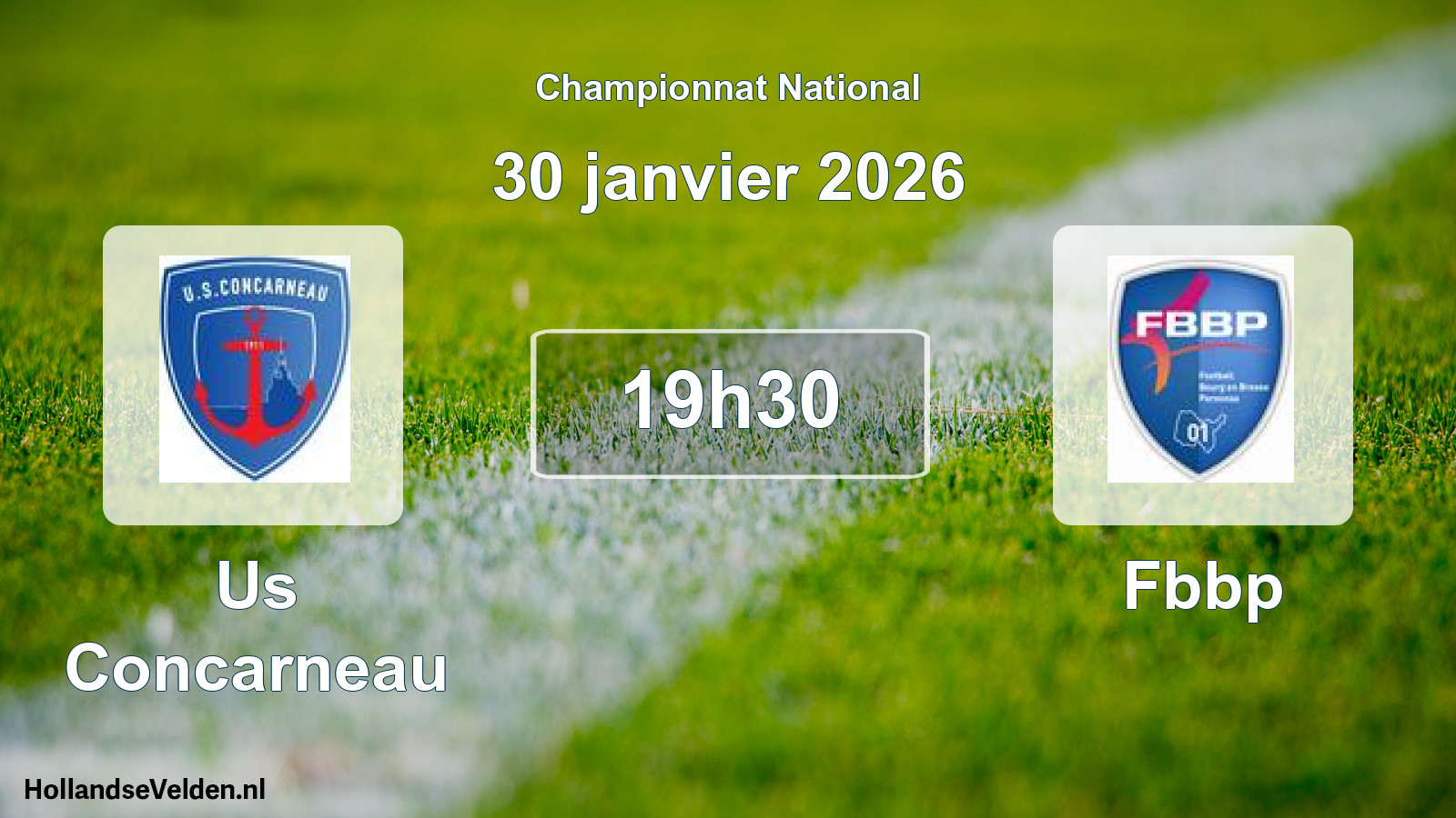 Scheduled Match: Us Concarneau - Fbbp (30 January 2026)