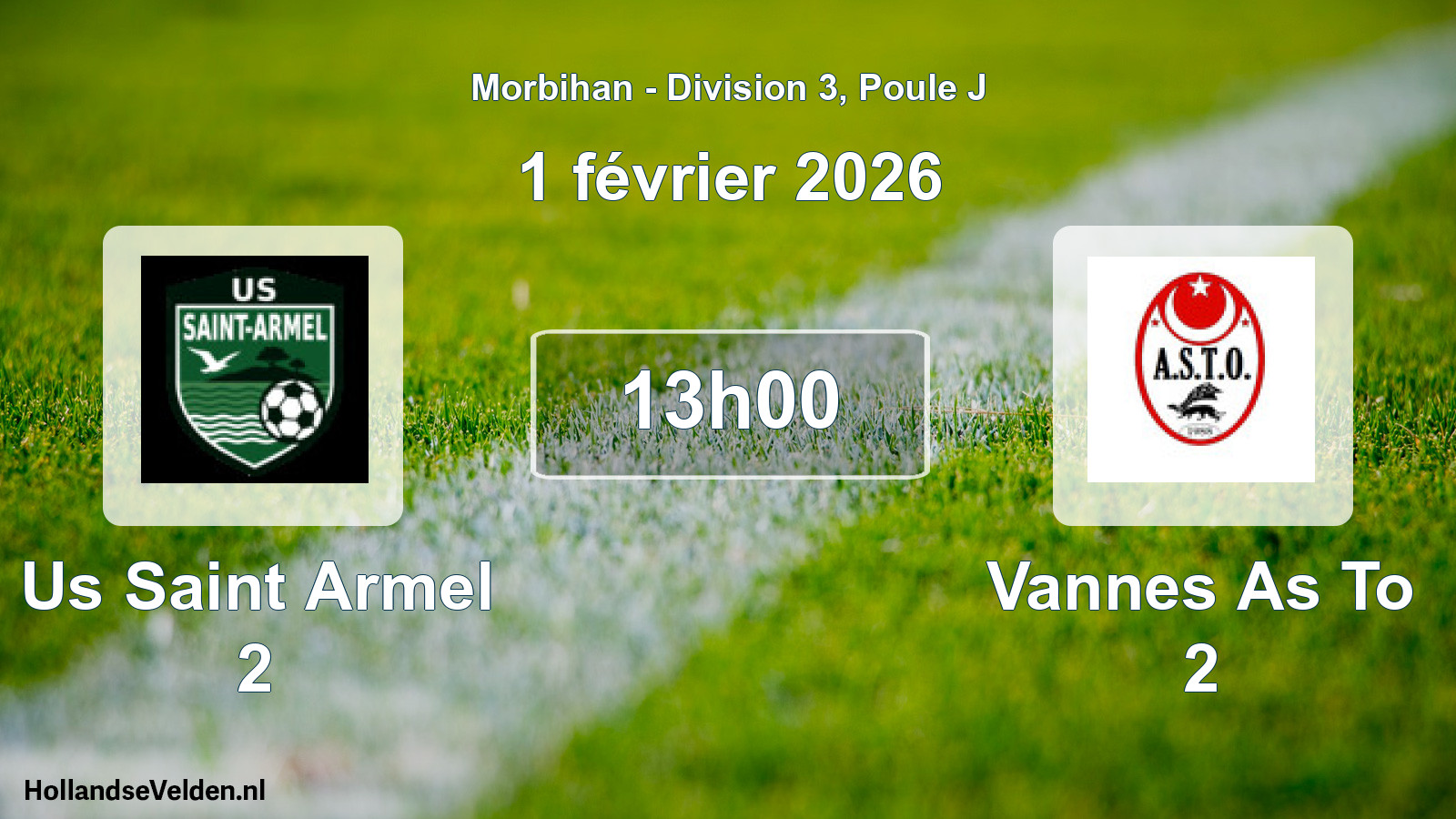 Scheduled Match: Us Saint Armel 2 - Vannes As To 2 (1 February 2026)