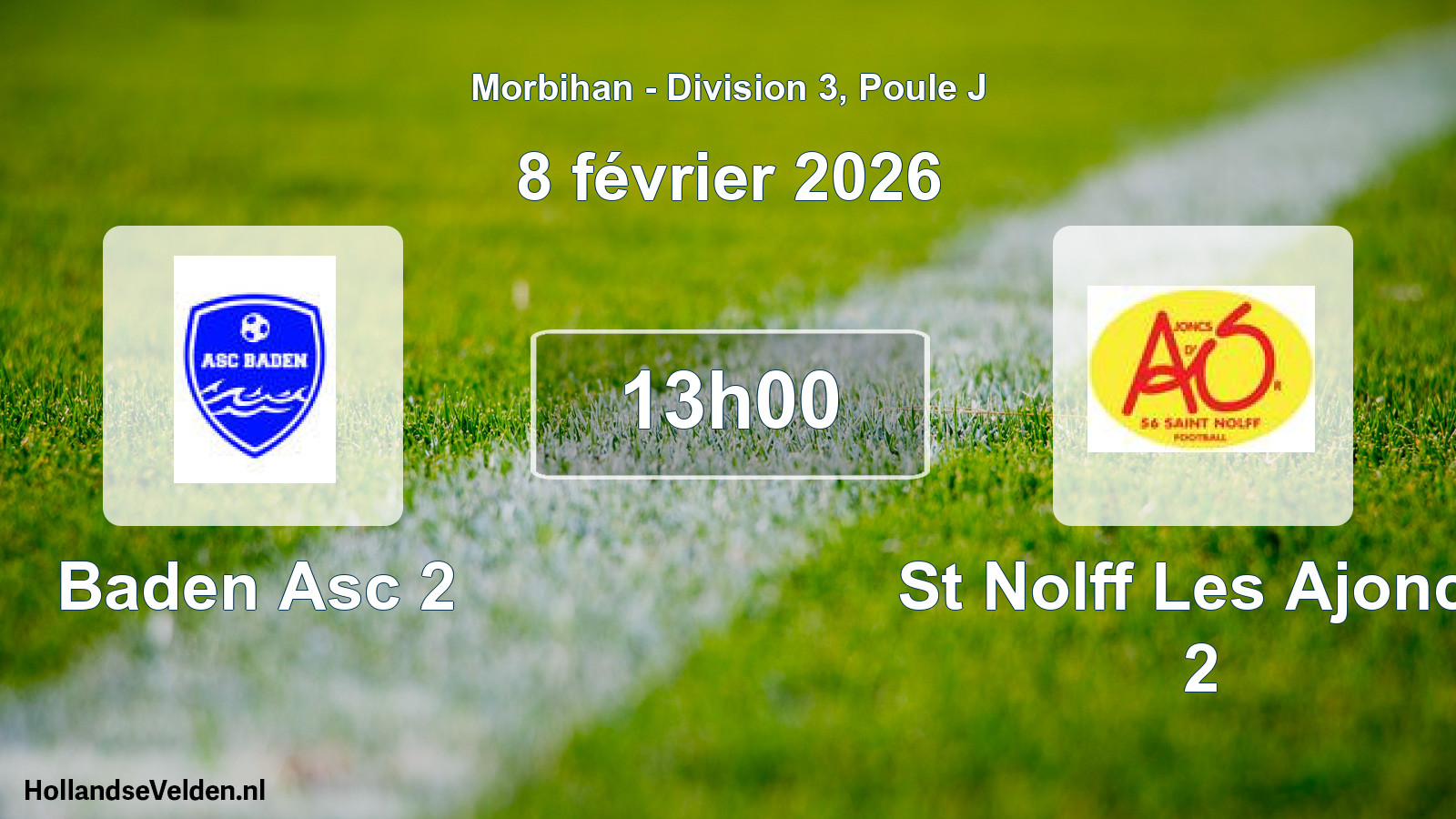 Scheduled Match: Baden Asc 2 - St Nolff Les Ajoncs 2 (8 February 2026)