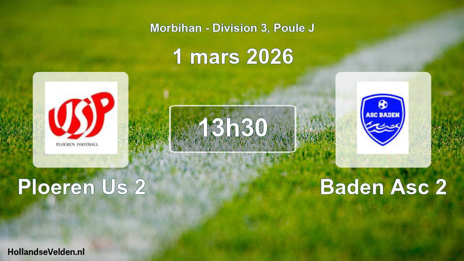 Geplande wedstrijd: Ploeren Us 2 - Baden Asc 2 (1 maart 2026)
