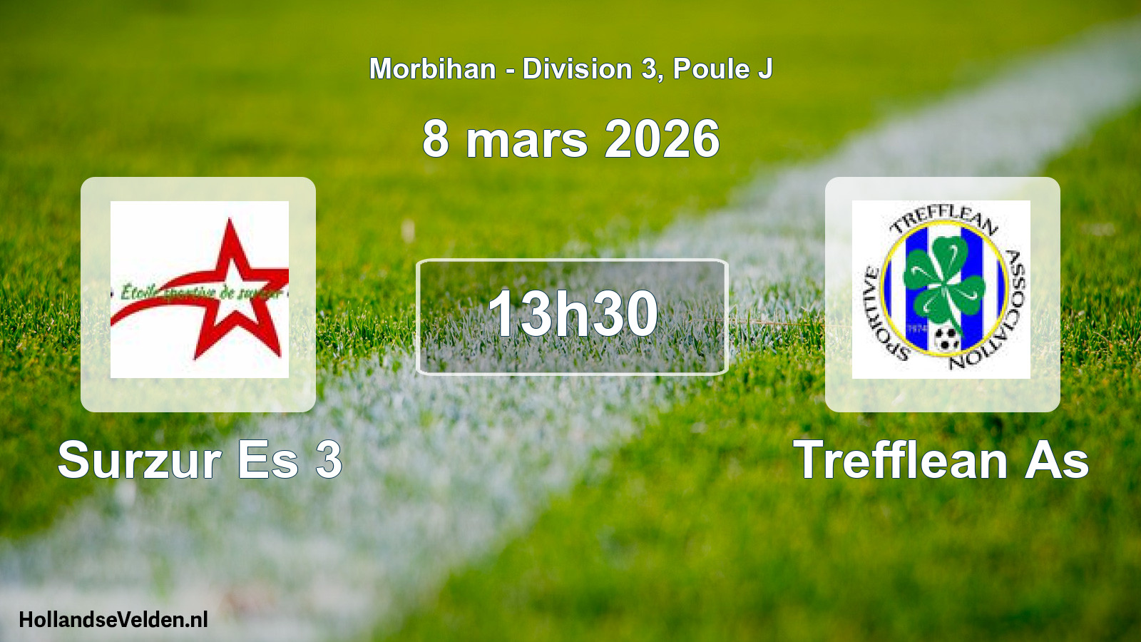Geplande wedstrijd: Surzur Es 3 - Trefflean As (8 mars 2026)