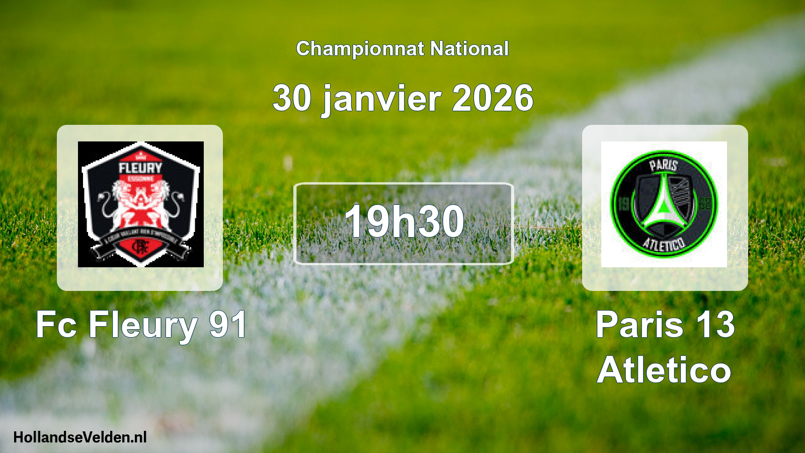 Scheduled Match: Fc Fleury 91 - Paris 13 Atletico (30 January 2026)