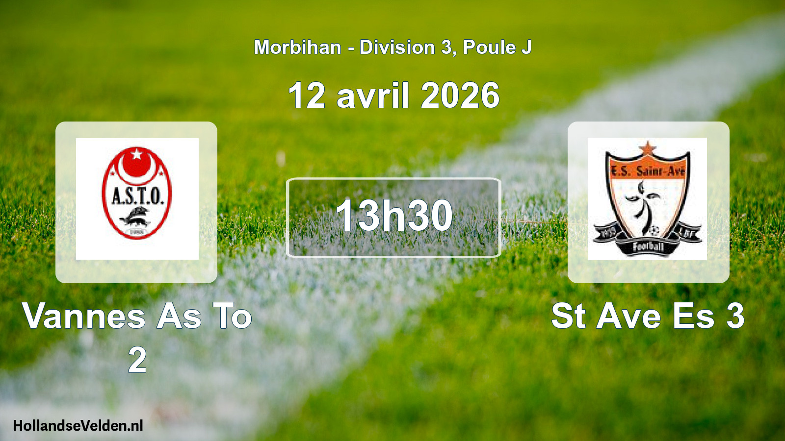 Geplande wedstrijd: Vannes As To 2 - St Ave Es 3 (12 april 2026)