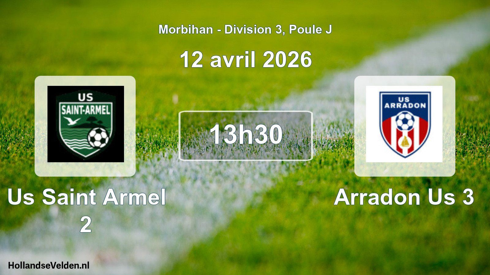 Geplande wedstrijd: Us Saint Armel 2 - Arradon Us 3 (12 avril 2026)