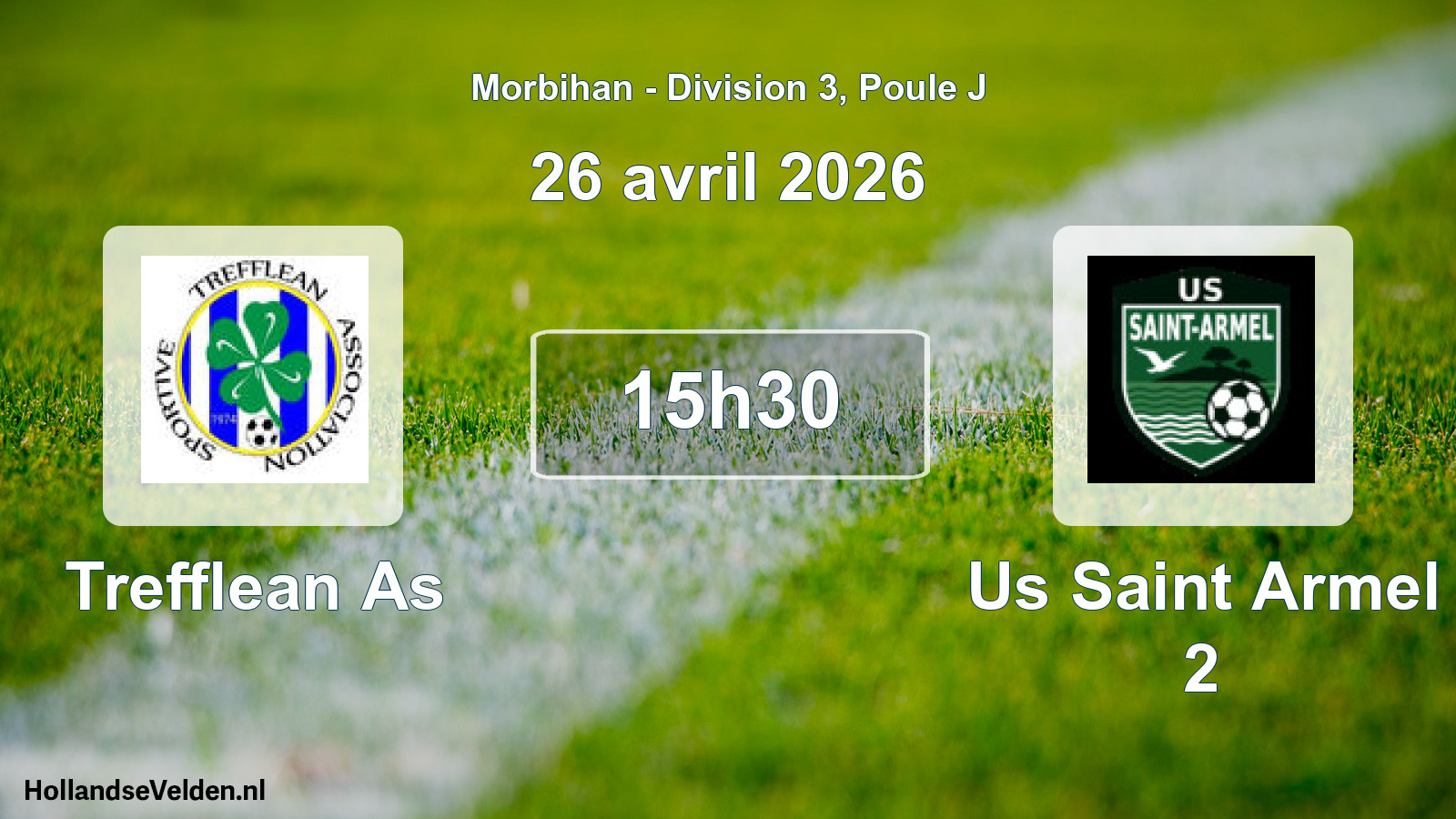 Geplande wedstrijd: Trefflean As - Us Saint Armel 2 (26 april 2026)