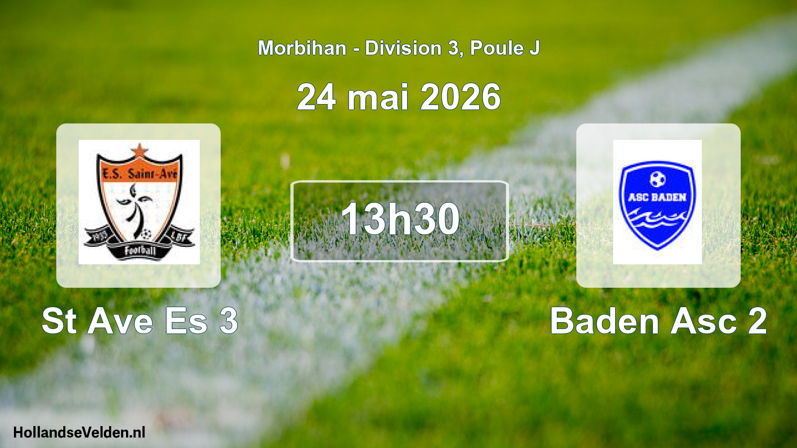 Geplande wedstrijd: St Ave Es 3 - Baden Asc 2 (24 mei 2026)