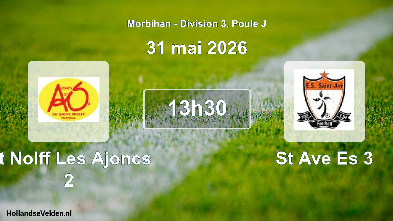 Geplande wedstrijd: St Nolff Les Ajoncs 2 - St Ave Es 3 (31 mai 2026)